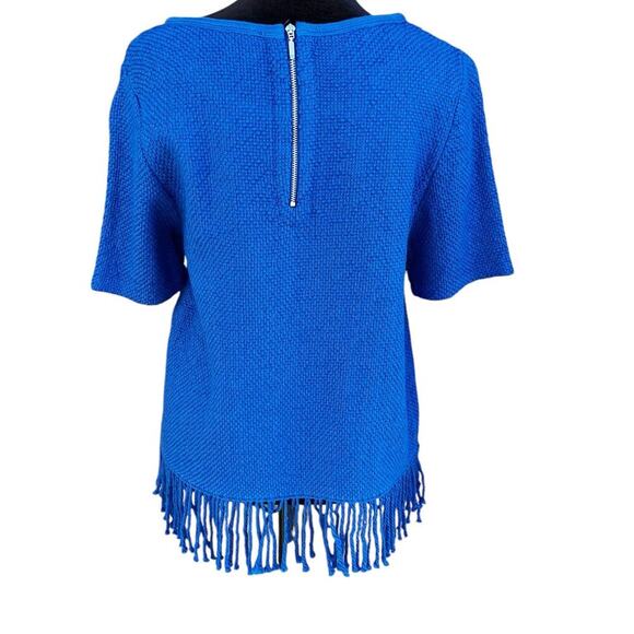 Chicos 0 (XS-4-6) -Women’s top with back zipper, fringe hem short sleeves - Picture 5 of 9